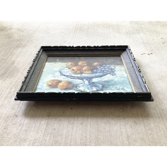 Early 20th-Century Original Framed Oil on Canvas Fruit Presentation Still Life - Picture 7 of 10